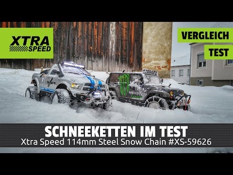 Xtra Speed - Schneeketten / Snow Chains for 1.9&quot; Crawler Wheel in Action!